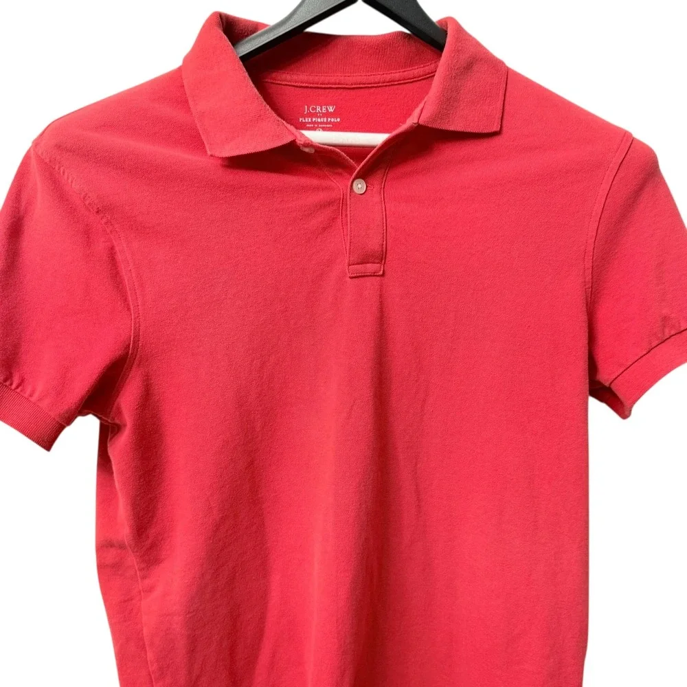 J. Crew Mens Red Flex Pique Polo Shirt Untucked Size M‎ Short Sleeve